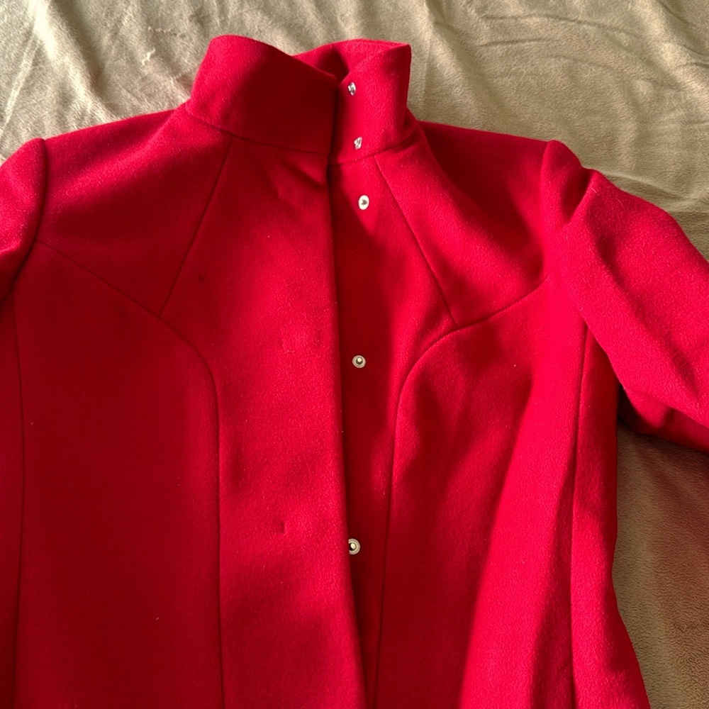 Made in Italy Red Winter Wool Coat